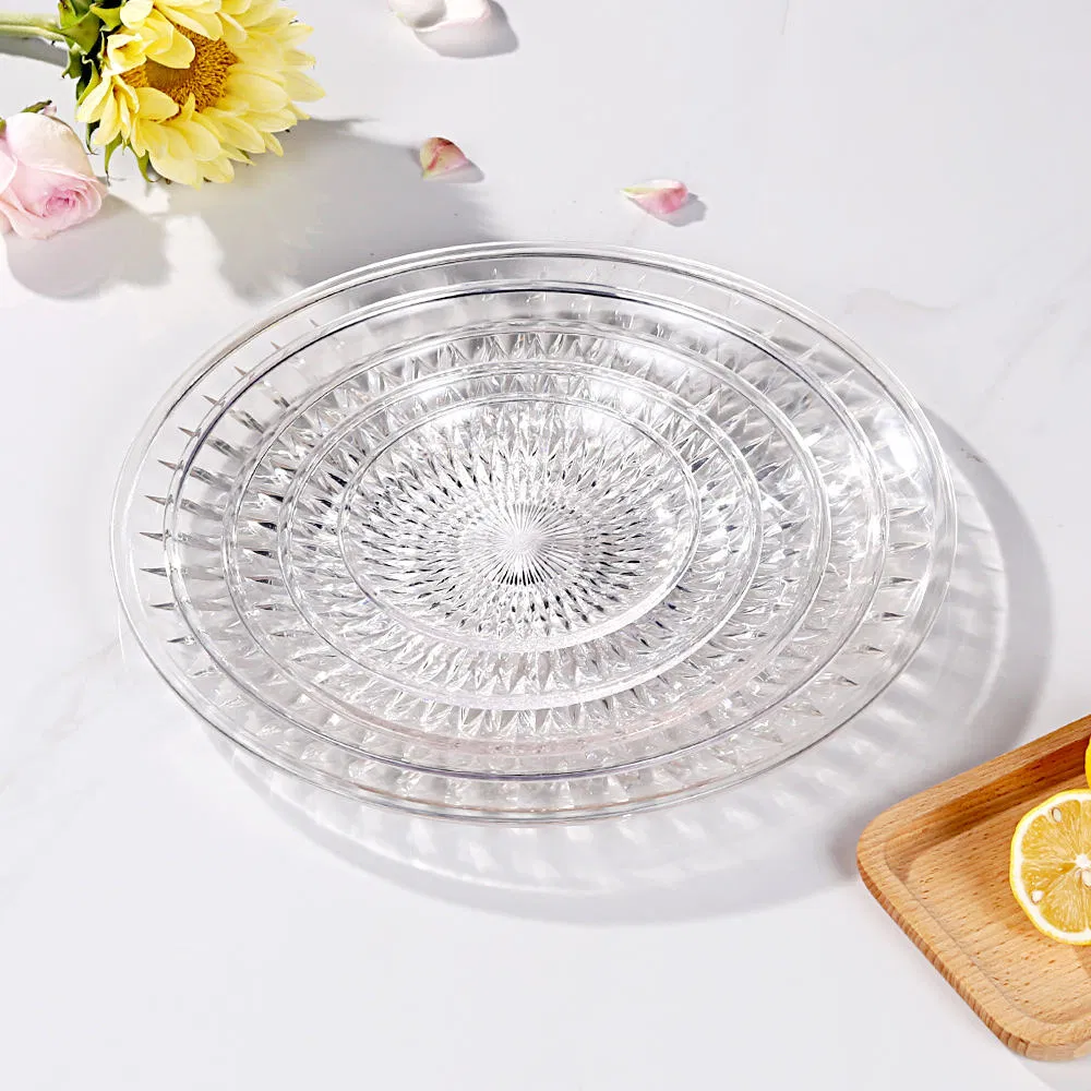 Lotus Flower Design Fruit Snack Plate Transparent Plastic PS/PC Material Fruit Plates
