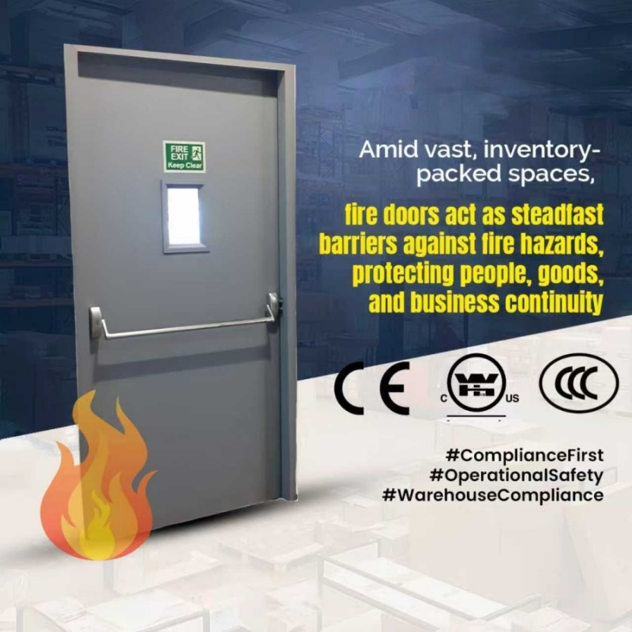 100mm 150mm Door Frame Thickness Modern Residential Fireproof Entrance Steel Security Fireproof Fire Rated Door