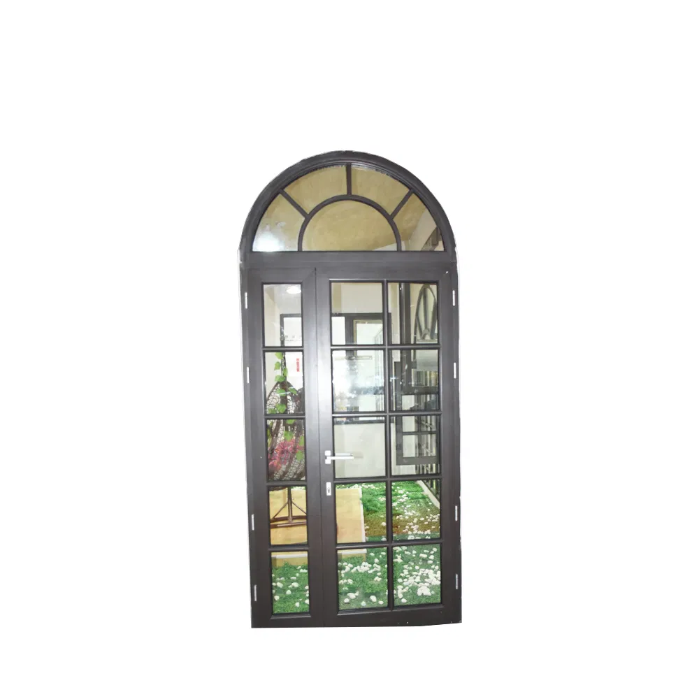 Interior Arch Mirror Glass Aluminum Swing Door