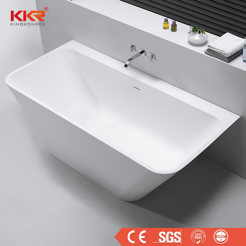 Угловая ванна из искусственного камня, отдельностоящая