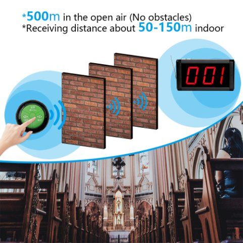 Wireless Number Calling System Restaurant Pager Queue Management System Thermal Printer