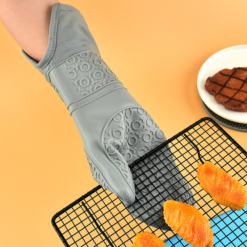 Heat Resistant Silicone Oven Mittens with Mini Oven Gloves and Hot Pads Potholders for Kitchen Baking Cooking Oven Mitts and Pot Holders Sets