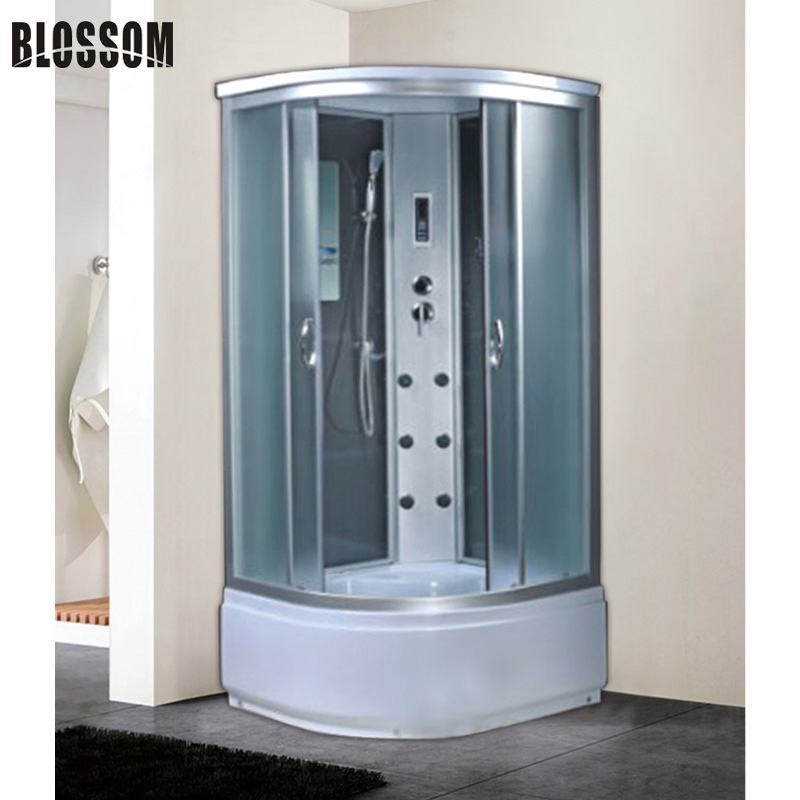 ABS Back Wall One Person Shower Steam Room with Tub