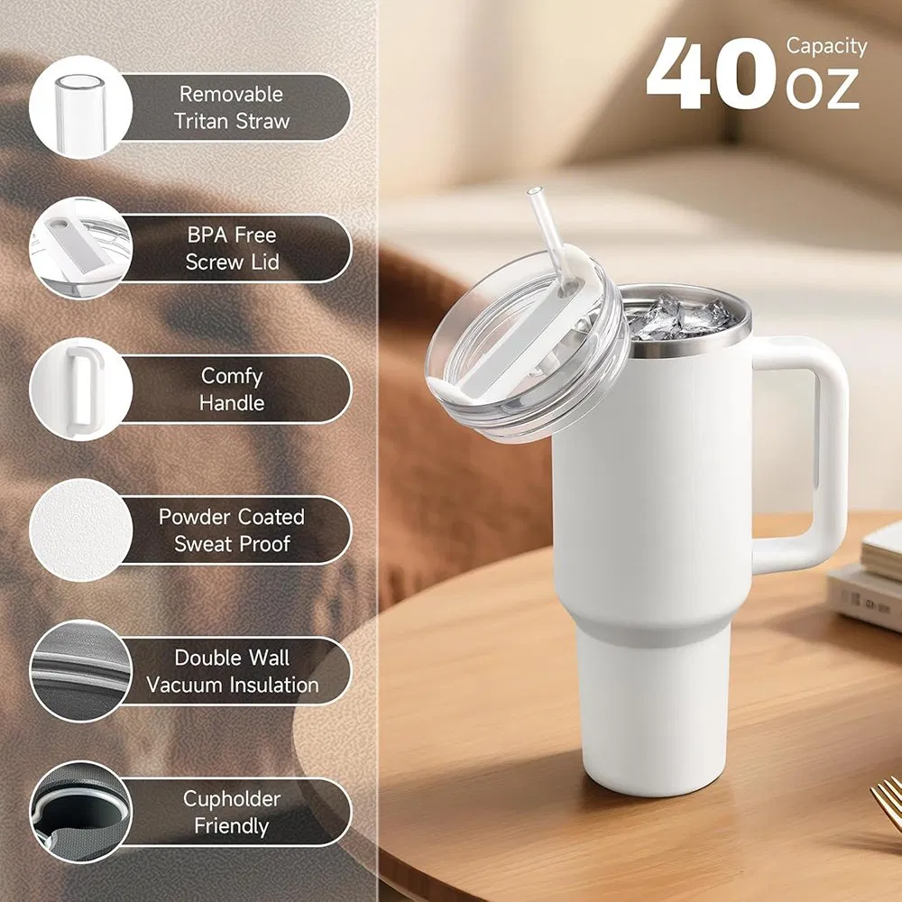 Outdoor Mug Travel Coffee Thermos Cup Vacuum Flask Stainless Steel Mug Cup with Dual Drink Function