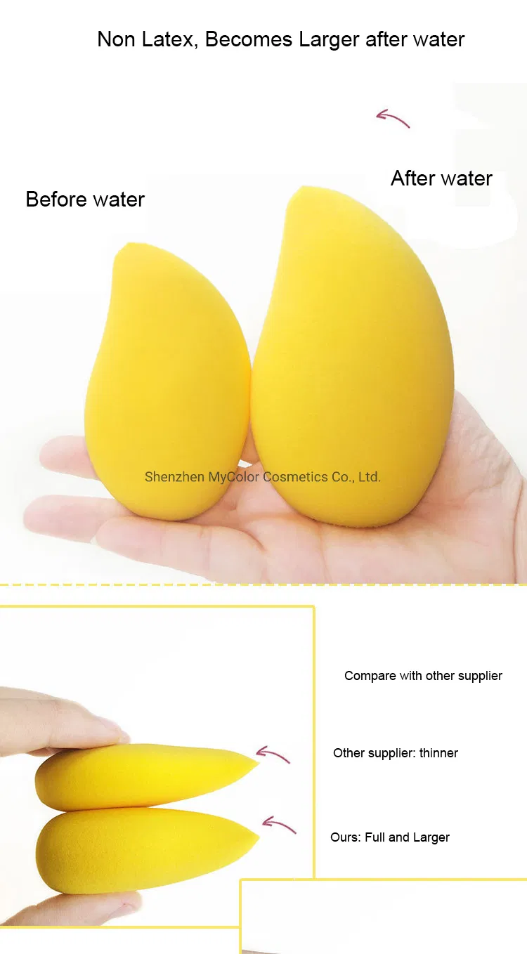 Latest Design Mango Cosmetics Beauty Sponge Egg Latex Free Vegan Makeup Sponge