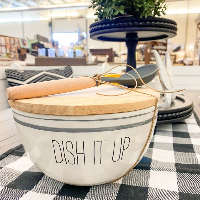 Unique Handcrafted Serving Bowl Set with Inspirational Phrase