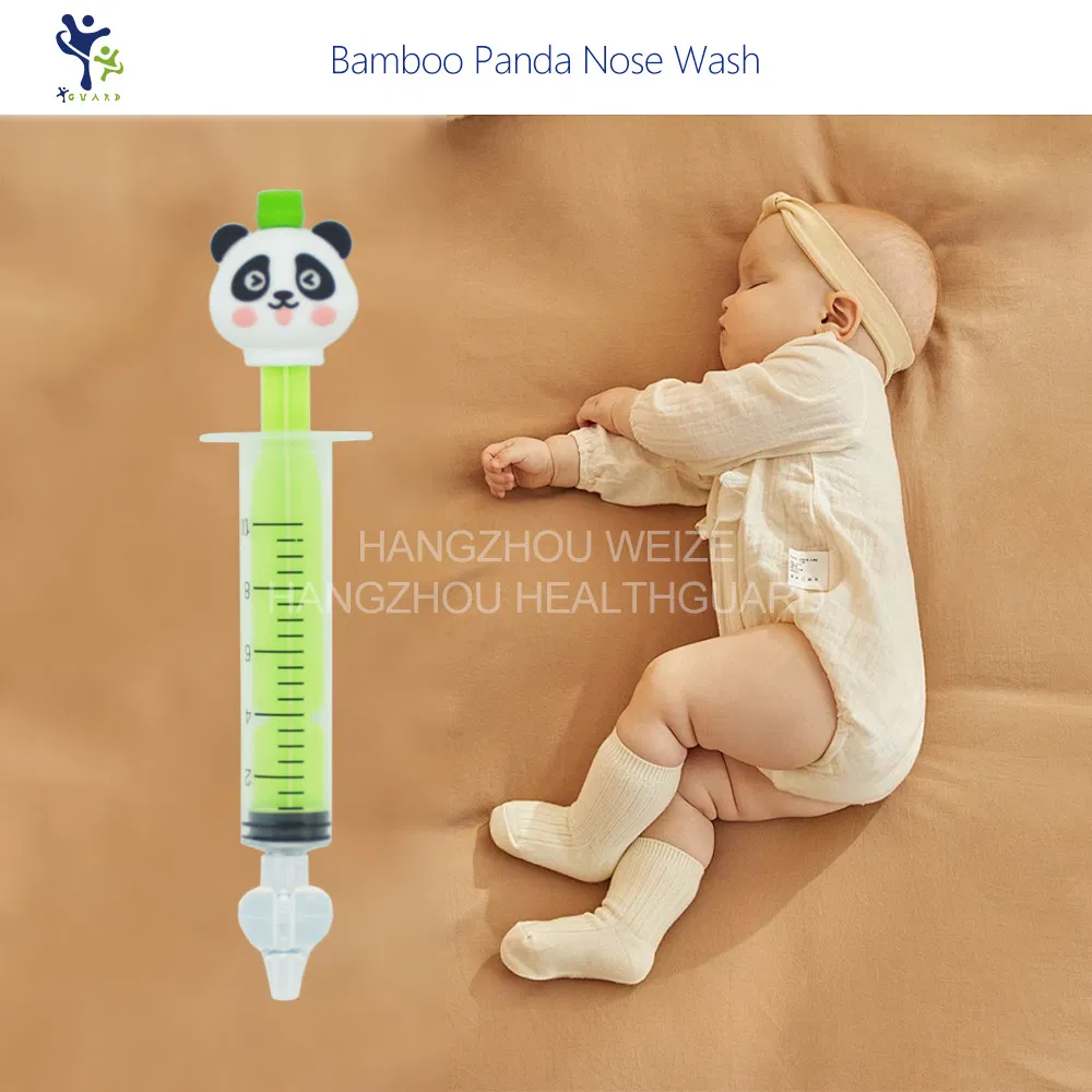 Free Sample BPA Free 10ml Exclusive New Panda Syringe Nasal Washer Nasal Irrigator with Soft Silicone Tip