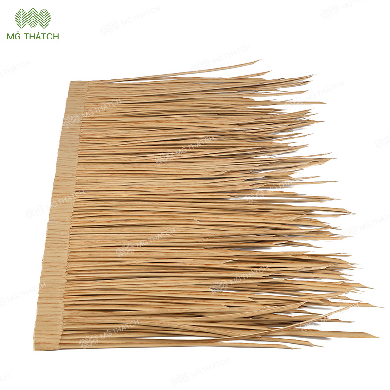 Gray Color Synthetic Roof Thatch China Manufactur Fireproof Artificial Palap Thatch