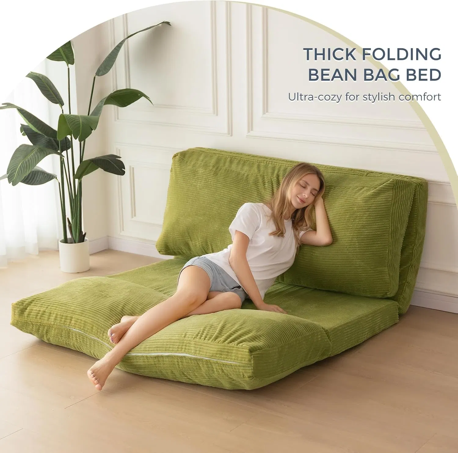 Folding Sofa Bed Bean Bag Chair Bed Floor Mattress for Adults