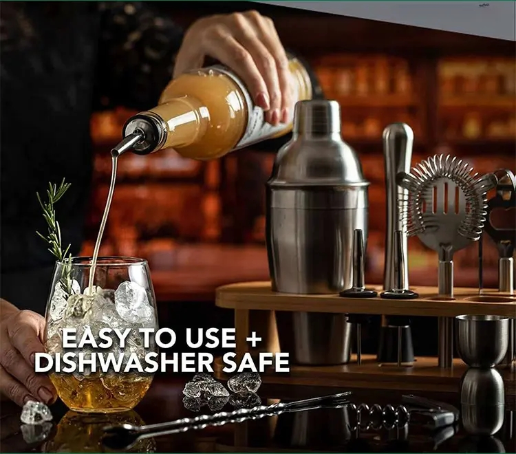 Custom Logo Bar Club Tool Set Accessories 304 Food Grade Stainless Steel Shaker