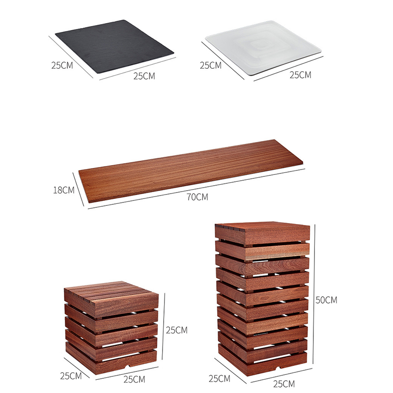 Wooden Cake Buffet Dessert Rack Tea Break Food Display for Hotel Catering