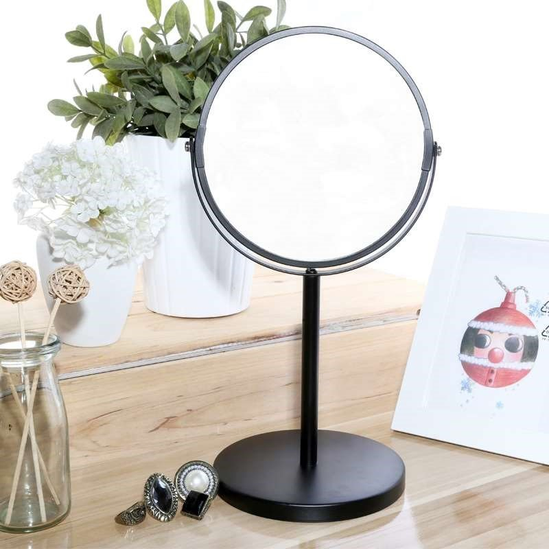 Elegant Black Standing Makeup Cosmetic Mirror for Women