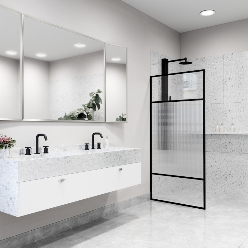 Shower Box Fluted Glass Shower Screen Hot Selling