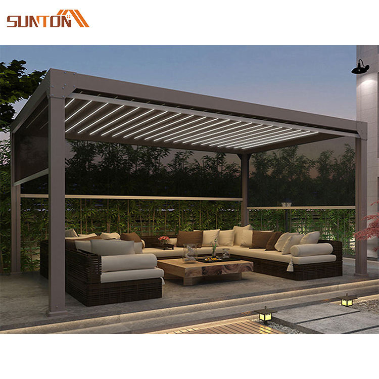 OEM Factory 3X3 3X4 4X4 4X6 6X4m Outdoor Aluminum Gazebo Pergola Motorized Garden Aluminium Louver Pergola