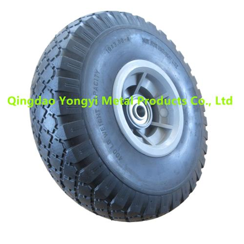 3.00-4 Polyurethane PU Foam Filled Tire Toy Car Rubber Wheel with Plastic Rim for Wagon Trolley