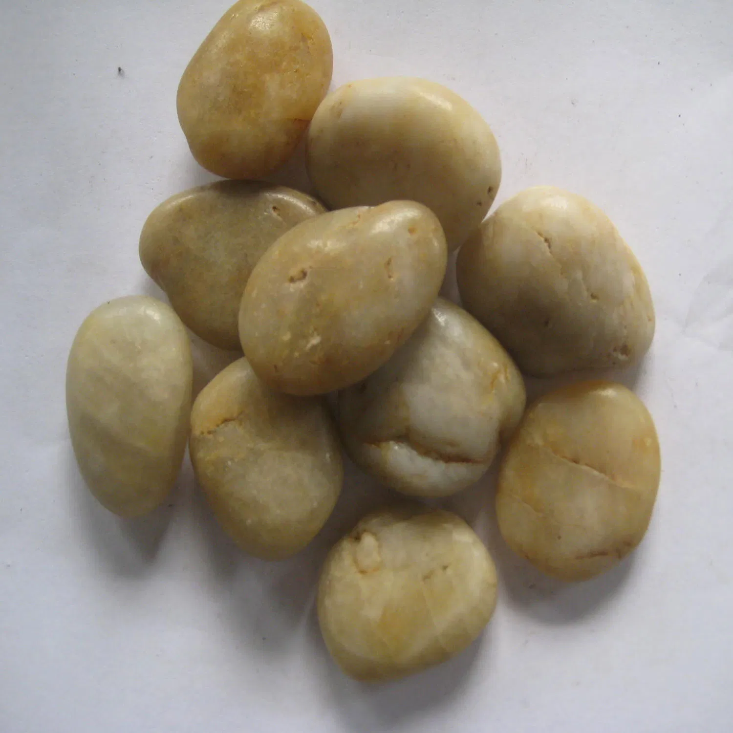 Landscape Garden and Aquarium Flat River Rock Stone Yellow Polished Pebbles