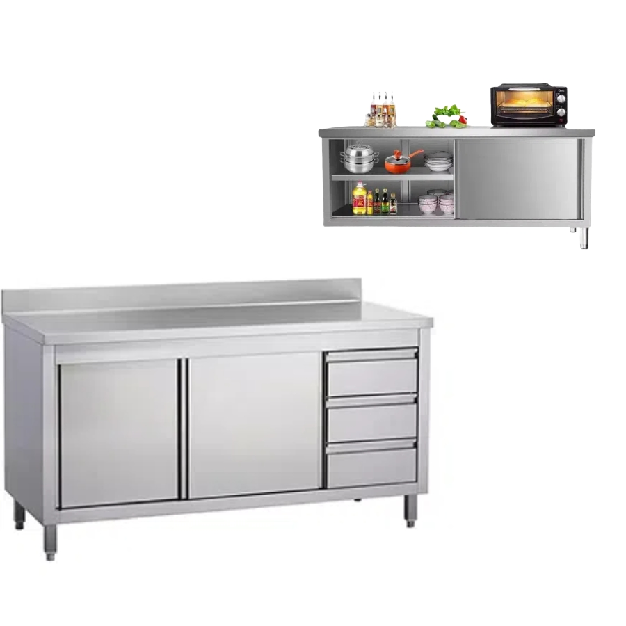 Stylish Stainless Steel Cupboard Enhances Kitchen Aesthetics