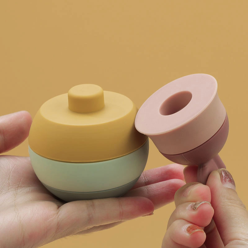 BPA-Free Food-Grade Silicone Stackable Toys Infant & Child Educational Colorful Balance Building Blocks for Early Baby Education