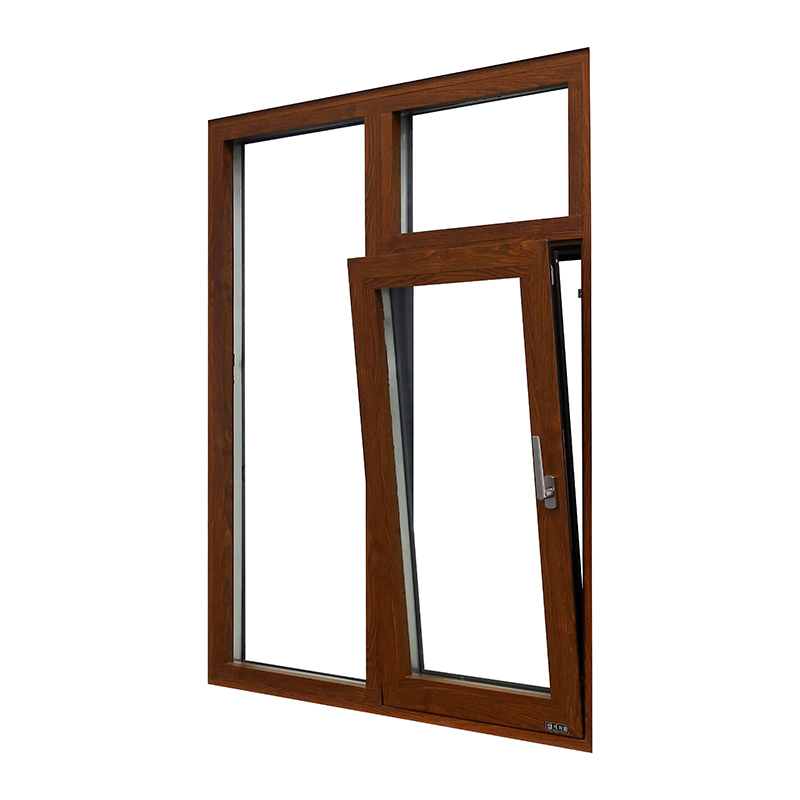 High-End Wooden Color Aluminum Casement Window for Upscale Villa Designs