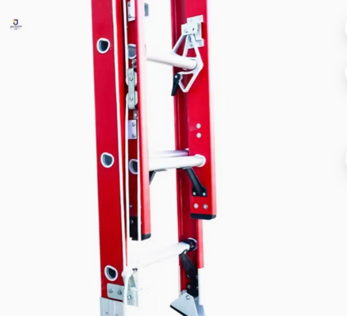 Aerial Work Ready Fully - Insulated 8- Section Fiberglass Insulating Telescoping Ladder