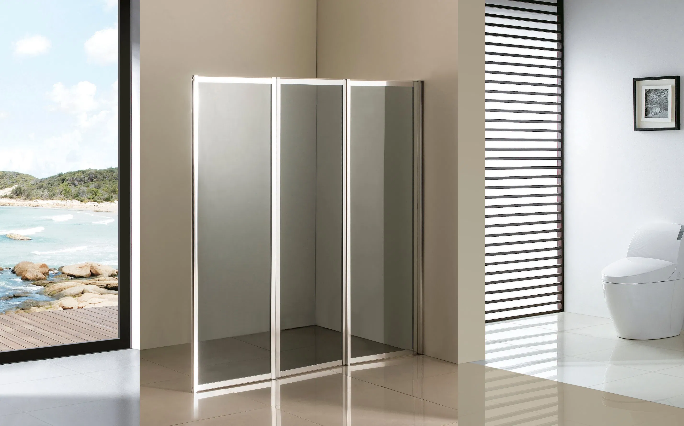 3 Panel Fiber Glass Sliding Shower Door (TL-425)