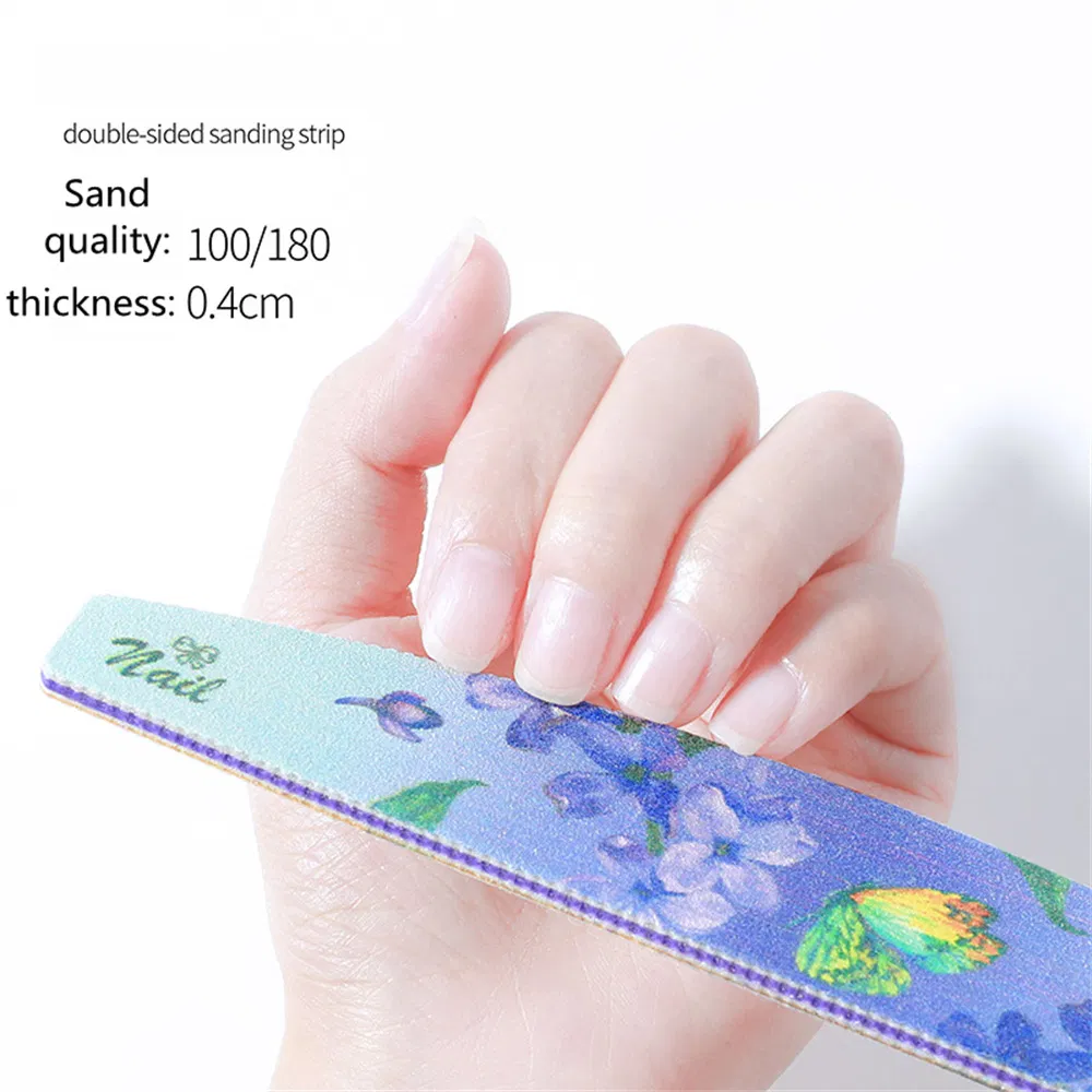 Professional 80/100/150/180/240 Nail File Emery Board Manicure Pedicure Tool Custom Logo Double-Side Christmas Design Nail File Set