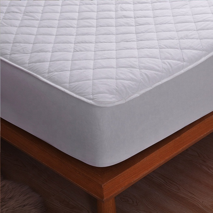 White Waterproof Single Bed Mattress Protector Hotel Bed Cover King Size