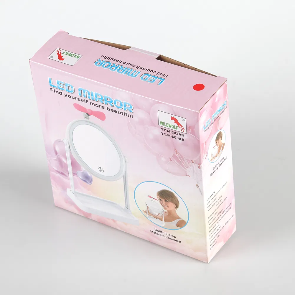 Yichen USB Rechargeable Makeup Mirror with LED Light & Mini Fan