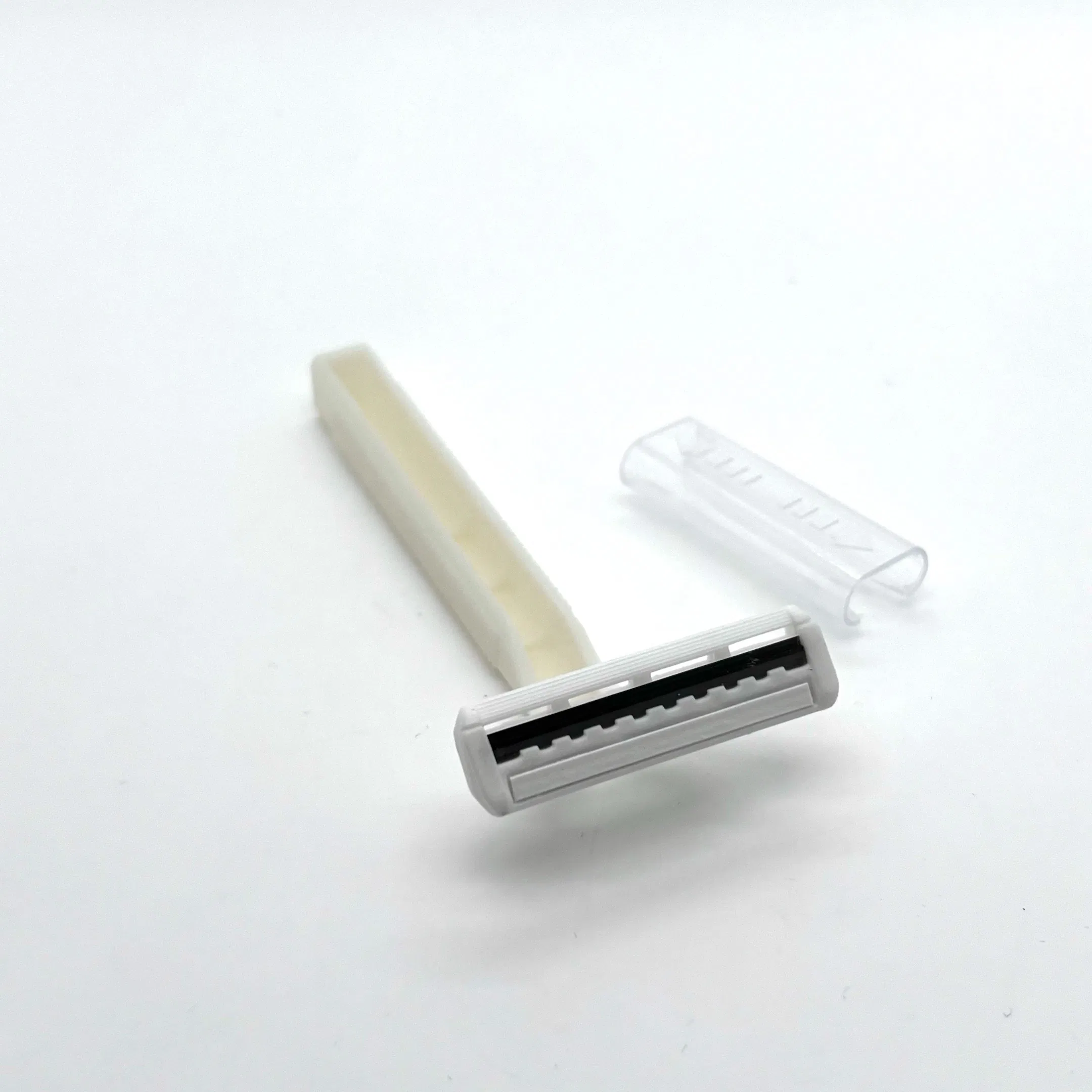 Disposable Hotel Shaving Razor - White Plastic Handle with Double-Layer Stainless Steel Blades 06