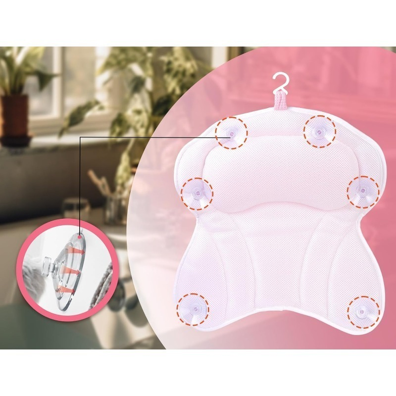 2024 Hot-Selling 3D Mesh SPA Cushion Luxury Comfort Ergonomic Design Bathtub Pillow