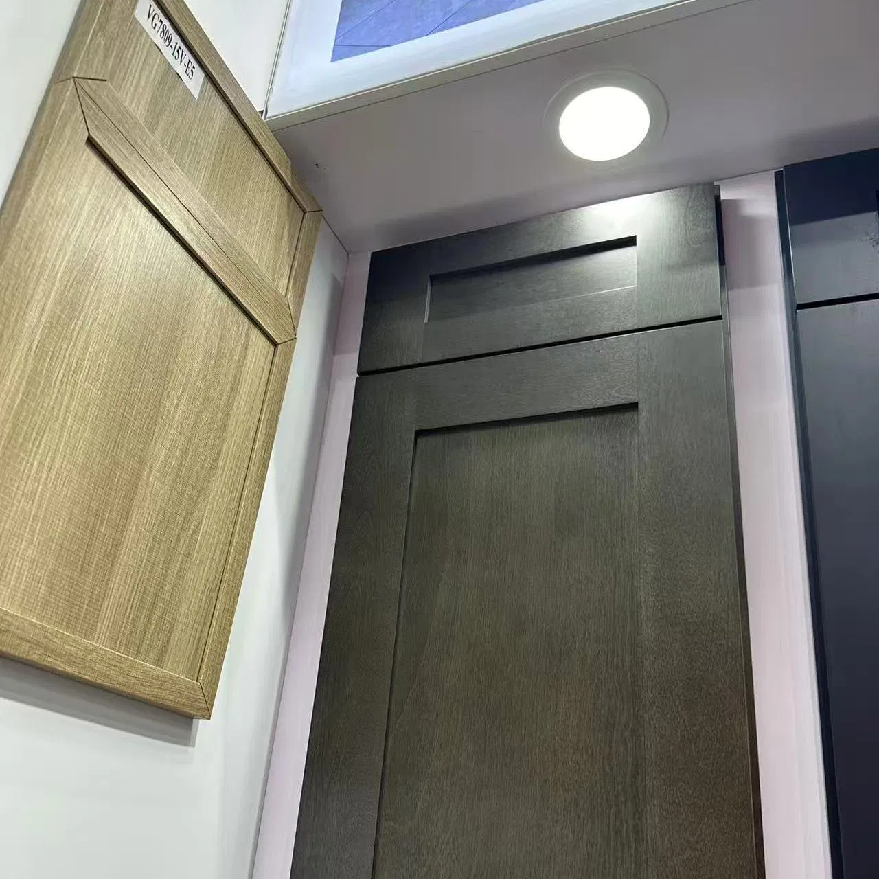 Industrial Style American Kitchen Cabinet with Metal Frame & Wooden Drawers