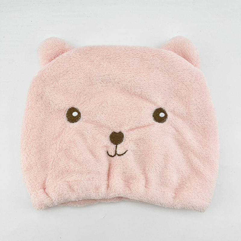 Custom Cute Pink Polyester Reusable Elastic Bath Hair Shower Cap for Women