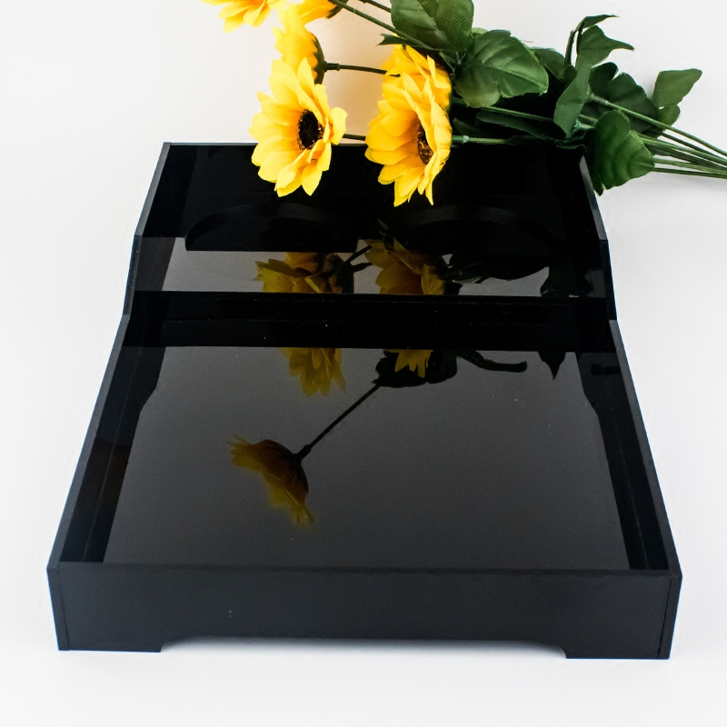 Black Top Grade Acrylic Hotel Amenities Serving Tray Box