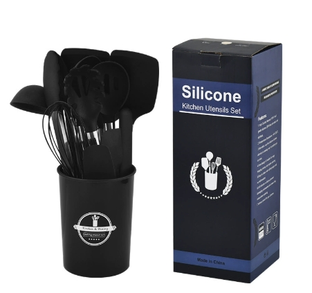 China Wholesale Non Toxic Silicon Picnic 12PCS Kitchen Ware Set Spatula Turner Ladle Stainless Steel / Silicone Kitchenware