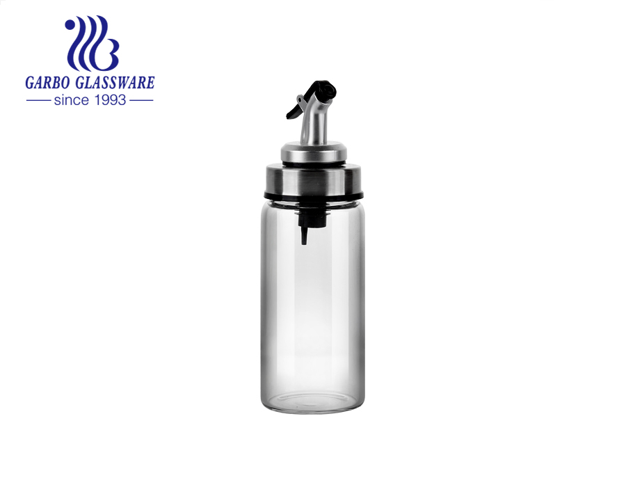 Clear Glass Oil Bottle Set Kitchen Salt Seasoning Mix Condiment Jars Bottles Container Storage with Lid