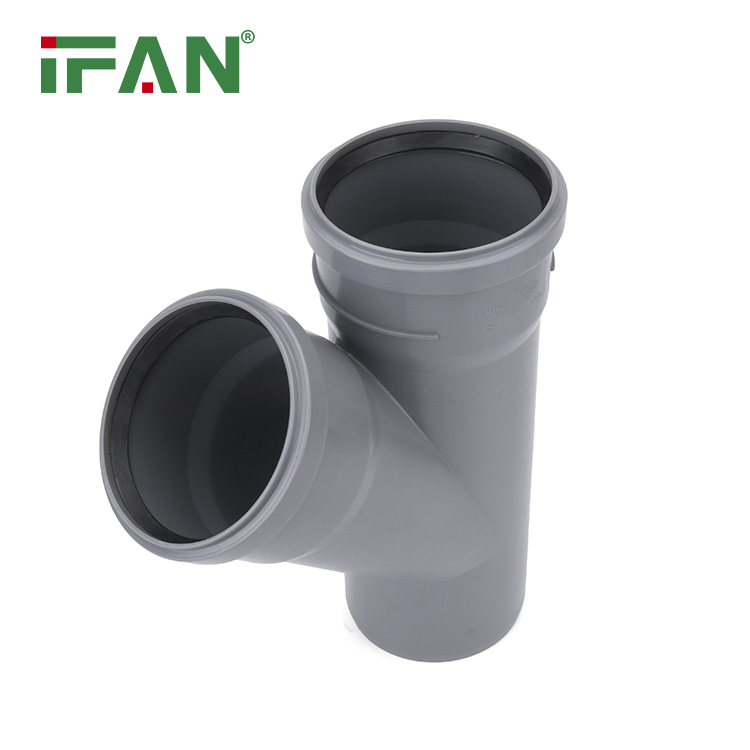 Ifan Commercial Price PVC Pipe Fitting 50-200mm Pipe Fittings PVC Single Branch 45° JIS K6741 PVC-U Fittings