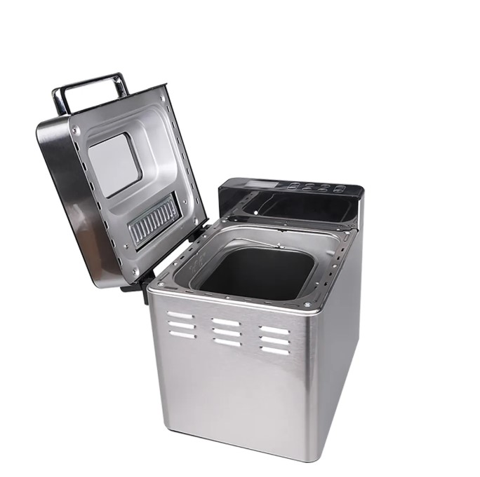 Stainless Steel Baking Bread Maker Machine with Light Medium Dark Crust Options