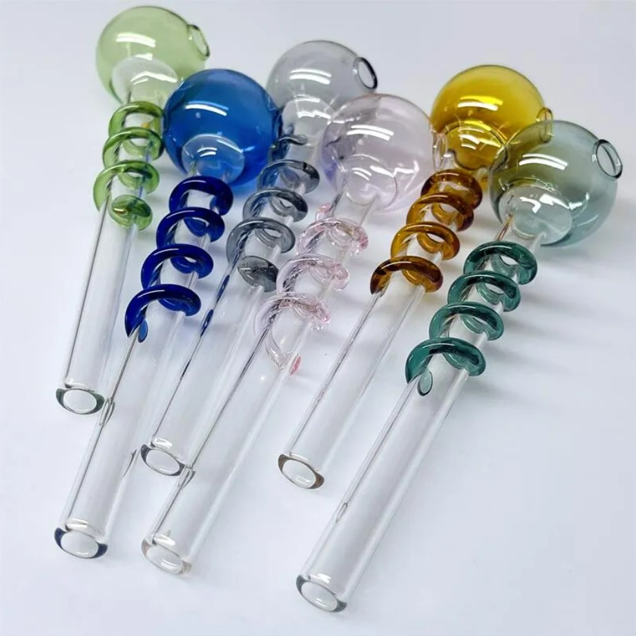 14cm Glass Oil Burner Pipe Thick Pyrex Smoking Hand Nail Water Handcraft Tube DAB Rigs Hand Water Pipe