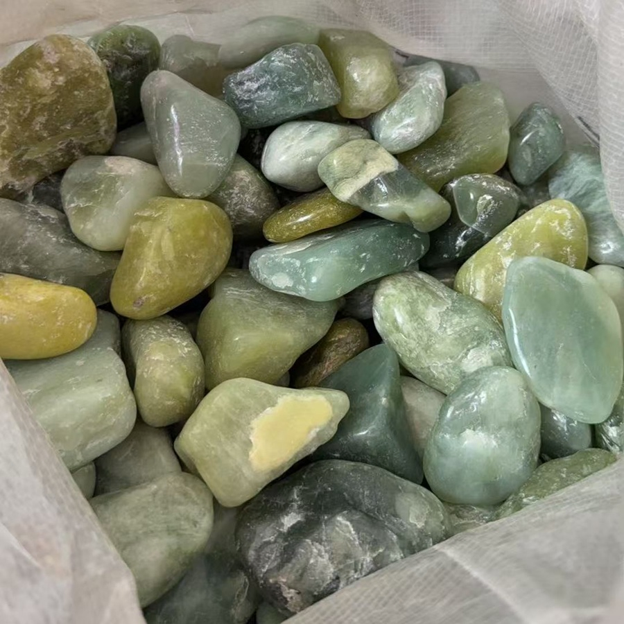 Natural Green 3/8" Decorative Pebble Stones for Succulents & Planters
