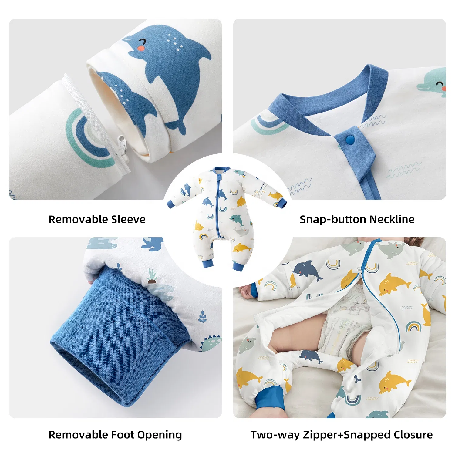 2024 New Arrival Newborn Sleep Sack Wearable Baby Blanket Boys Girls Cute Cotton Infant Sleeper Bags Newborn Sleeping Bag