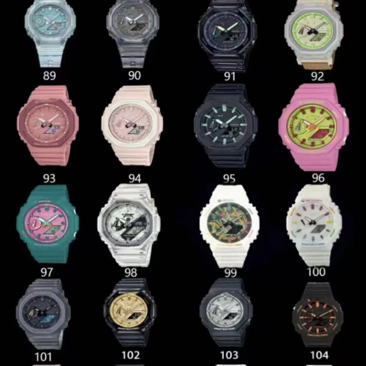 Wholesales LED Light Digital Kid Gift Watch for Boy and Girl (JY-SI035) Ga2100 GM2100 Ga110 Sports Watch Series Shock Style Watches Black White Band Double Disp