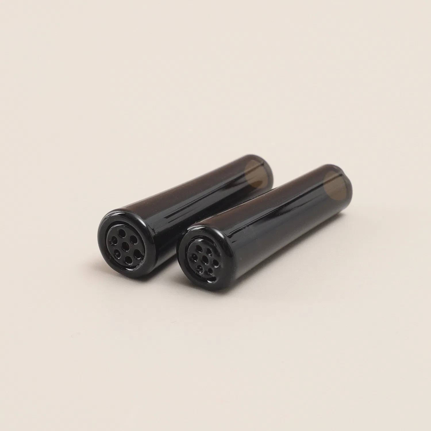 Reusable Durable Smoking Acceessoies Custom Pre Roll Cigars Joint Glass Mouthpiece Black Filter Tip