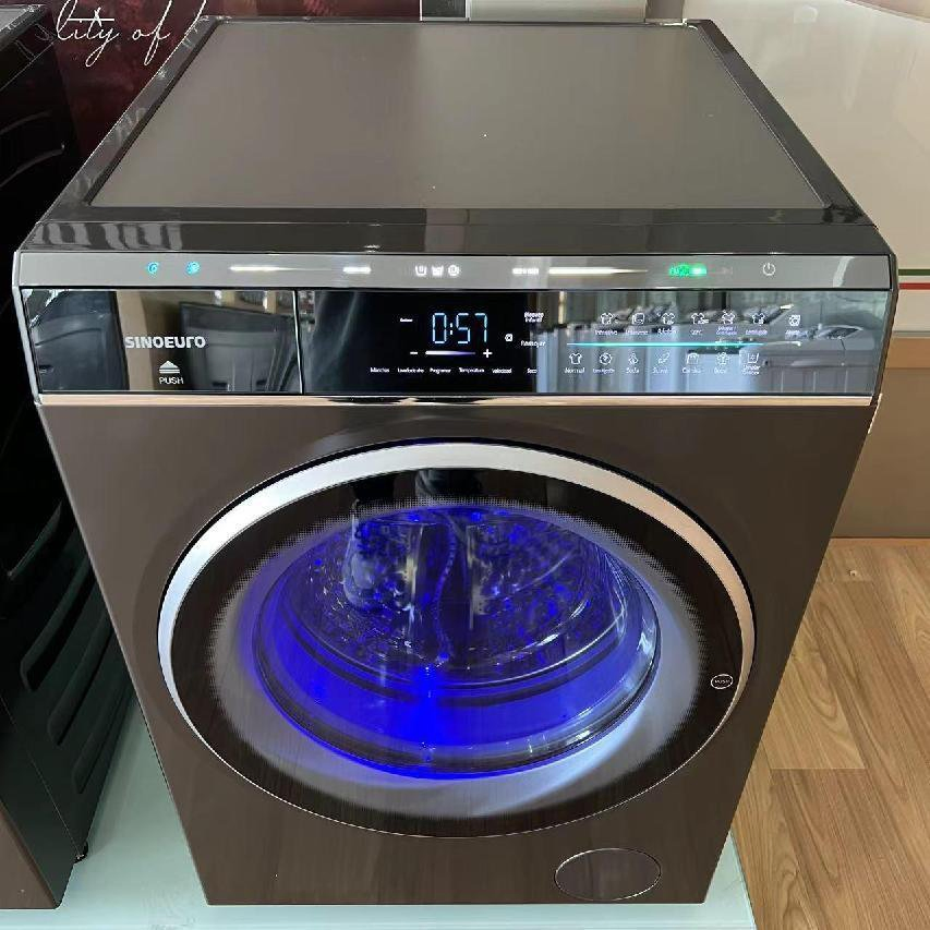 12kg Full-Screen Digital Display Home Use Front Load Automatic Laundry Washing Machine