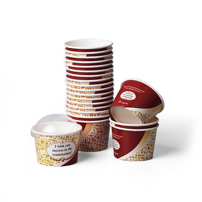 Custom Disposable Paper Soup Ice Cream Bowls with Lid