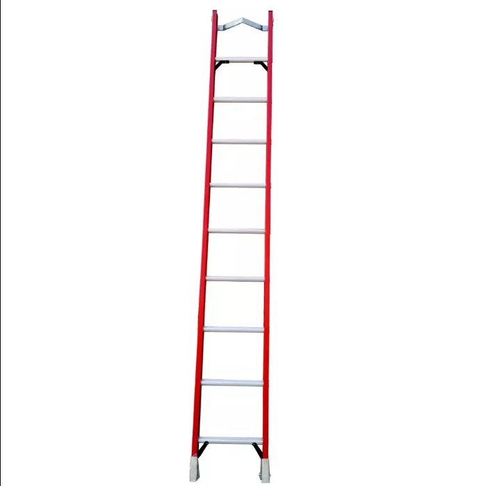 9 Step Fiberglass Straight Ladder with EN 131