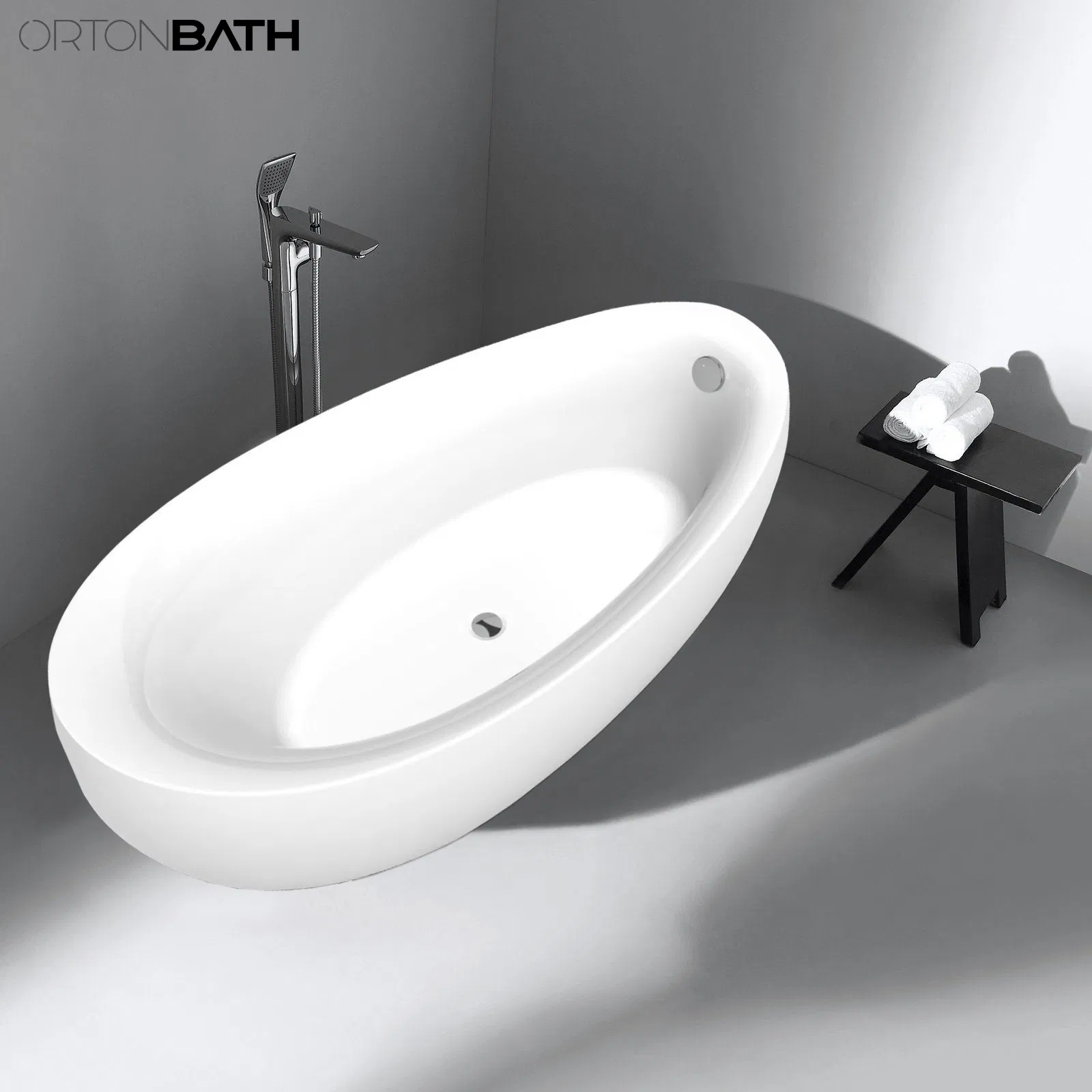 Акриловая ванна Ortonbath Glossy White Diamond с гидромассажем