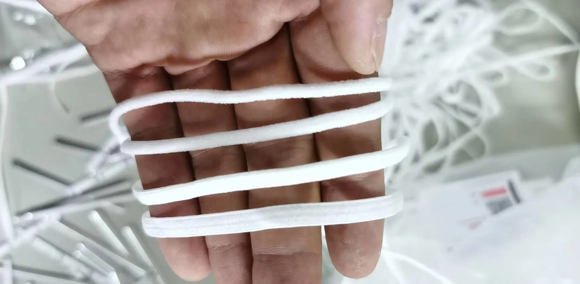 3mm-5mm White Round Elastic Ear Loop for Face Masks Face Mask Accessory