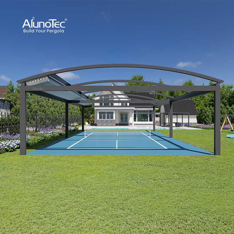 AlunoTec Customized Sunshade Folding Motorized Restaurant Outdoor Retractable Roof Pergola Shade Awning