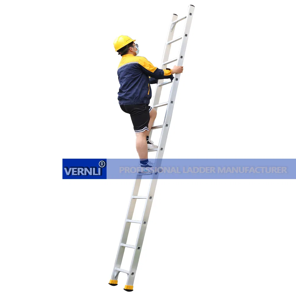 Factory OEM High Quality 10 Step Aluminum Single Straight Stable Domestic Ladders Customizable 375lbs