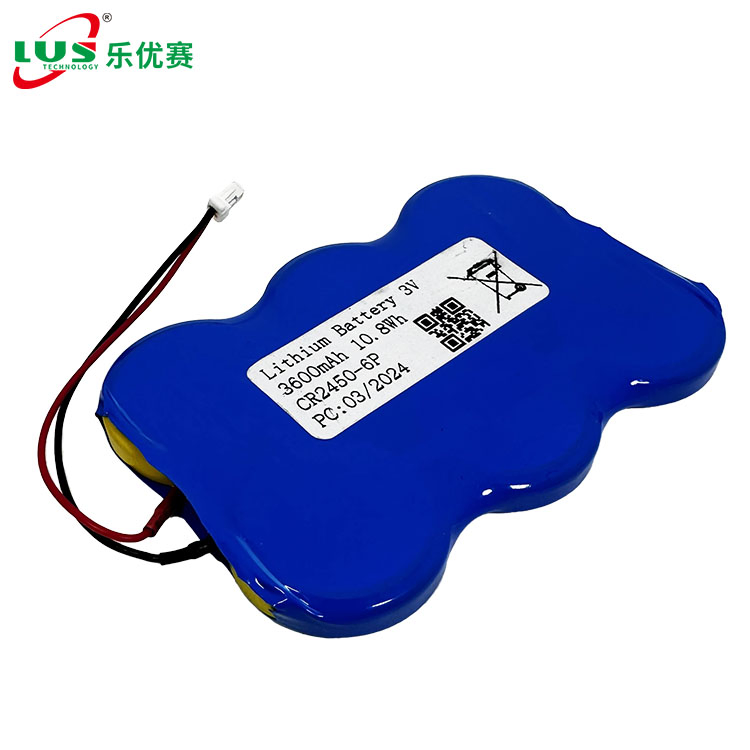 Lithium Battery Pack 3V 3600mAh Cr2450-6p OEM Lithium Battery Pack 3volt Lithium Button Cell Battery Factory